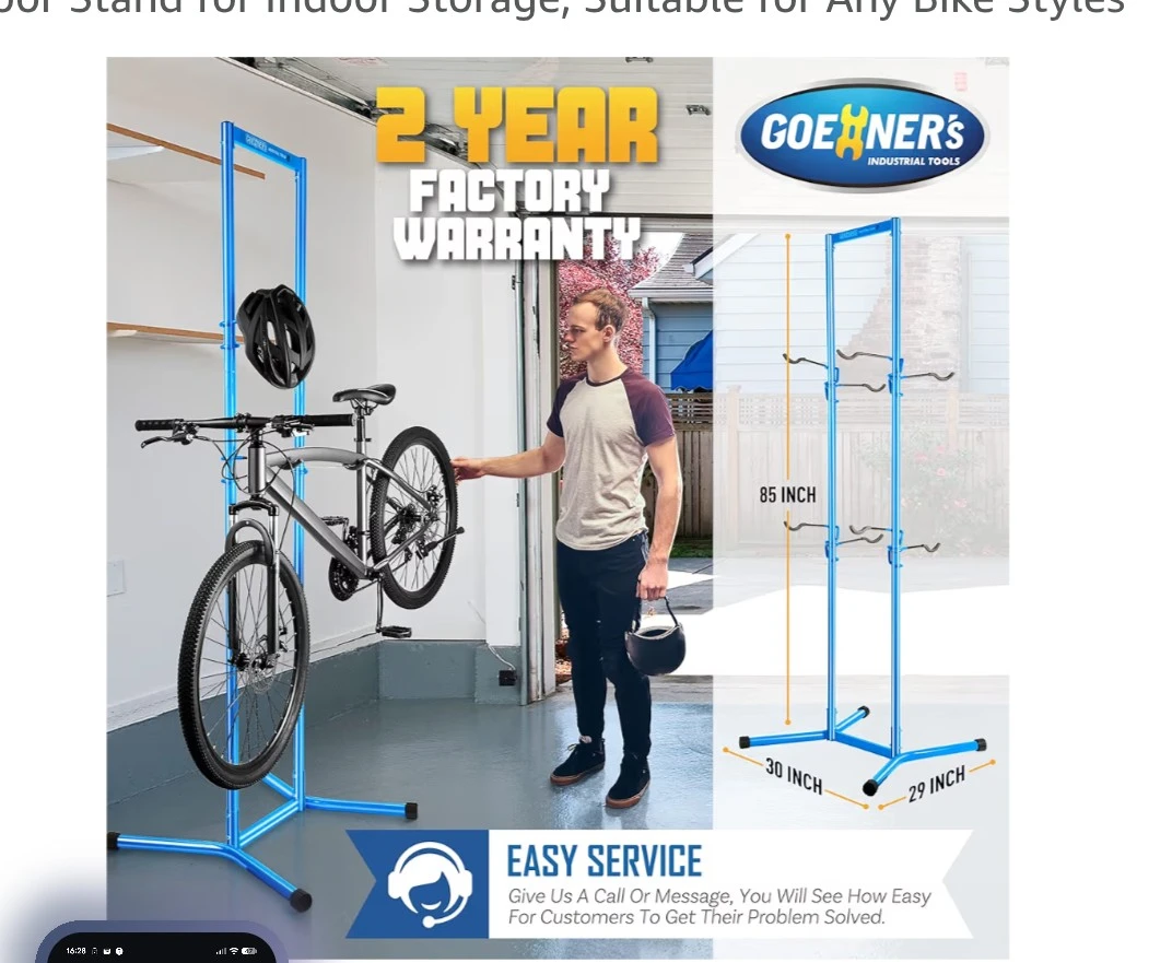 Goerner's Industrial Tools Blue Bike Stand for 3 Bikes - photo 3