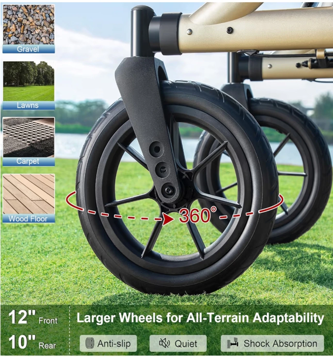 MAXWALK Walker Rollator with Seat and Bag - photo 4