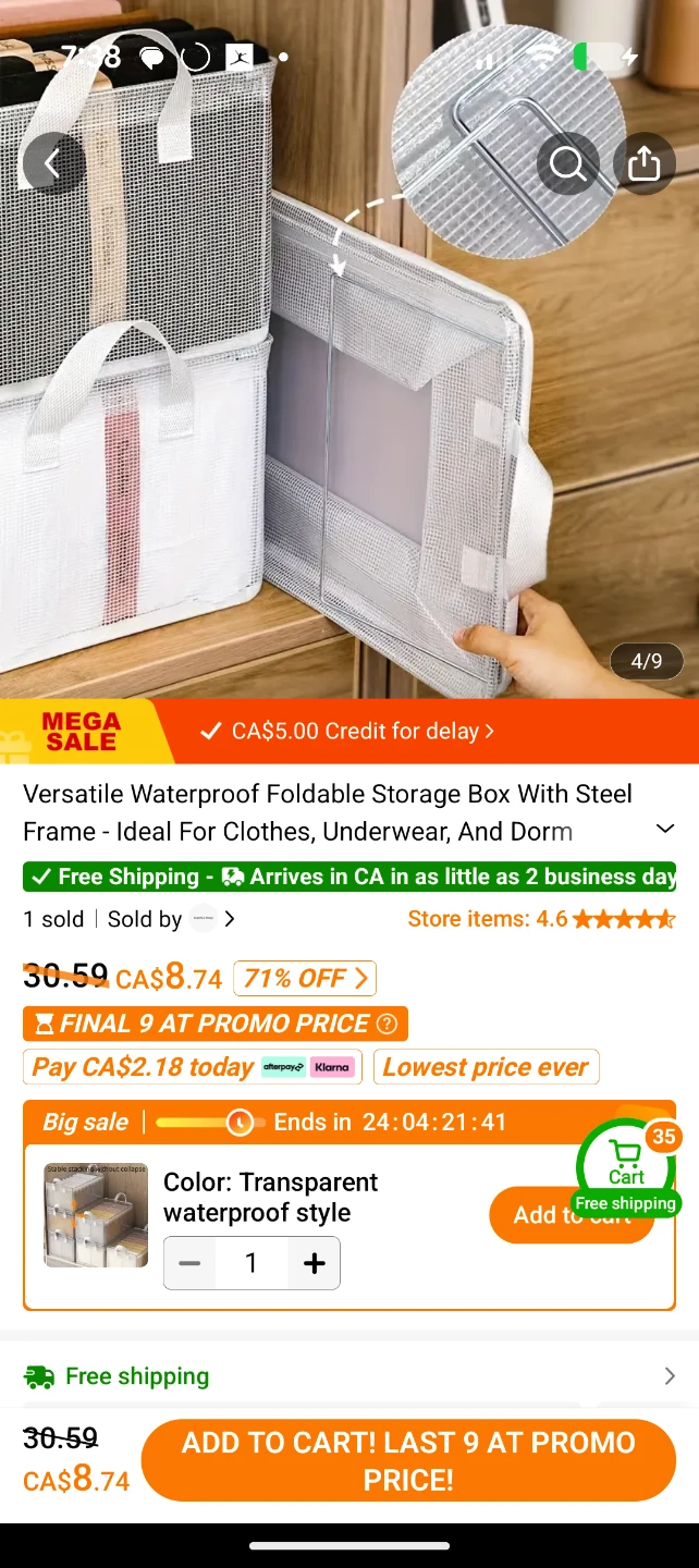 **Moving Sale** Set of 5 Foldable Storage Boxes