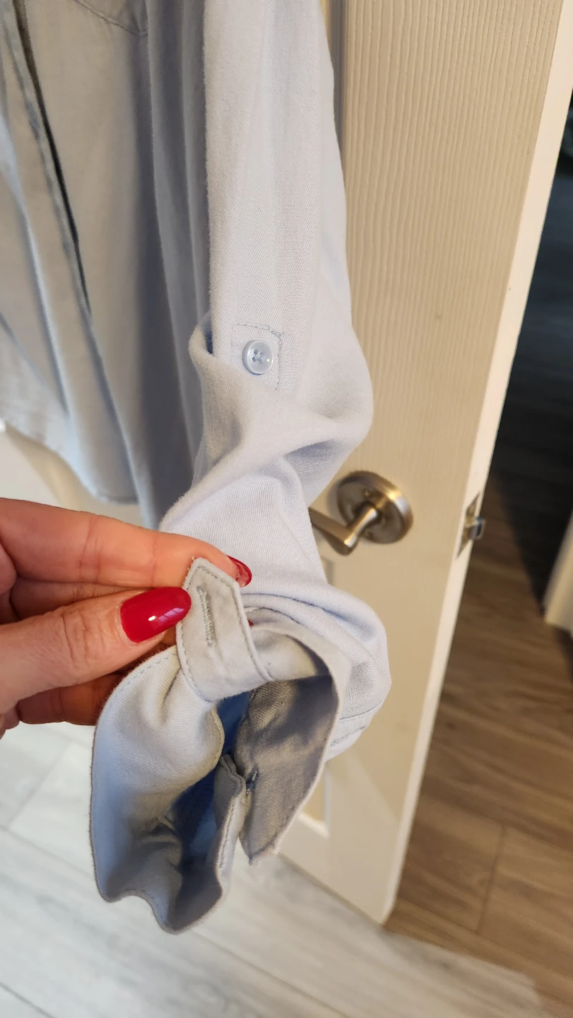Light Blue Long Sleeve Button-Up Shirt - photo 3