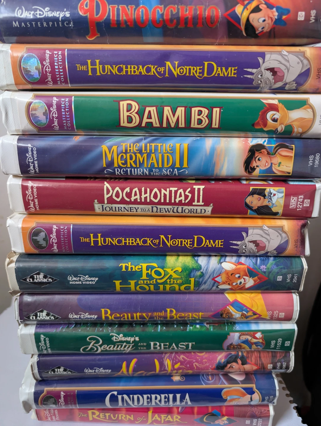 Walt Disney Masterpiece Collection VHS Tapes