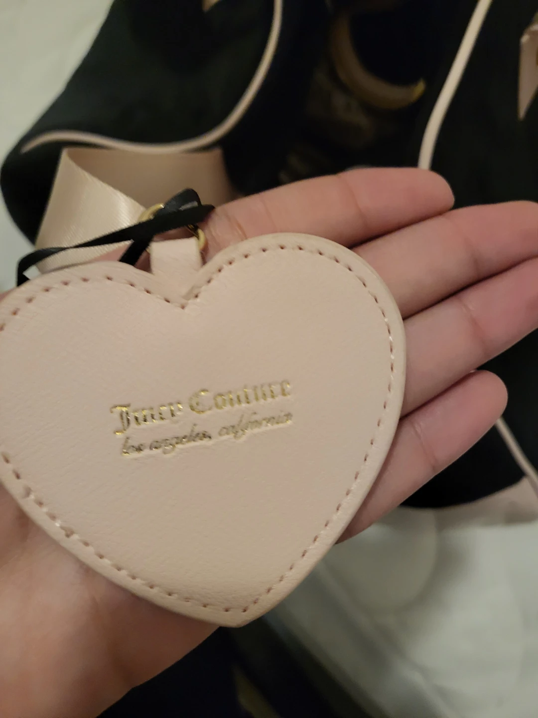 Juicy Couture Black Velour Duffle Bag with Pink Trim - photo 4