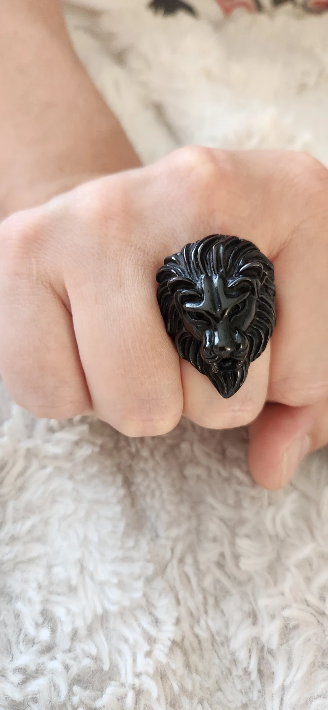 Size 13 Men's Retro Lion Head Ring