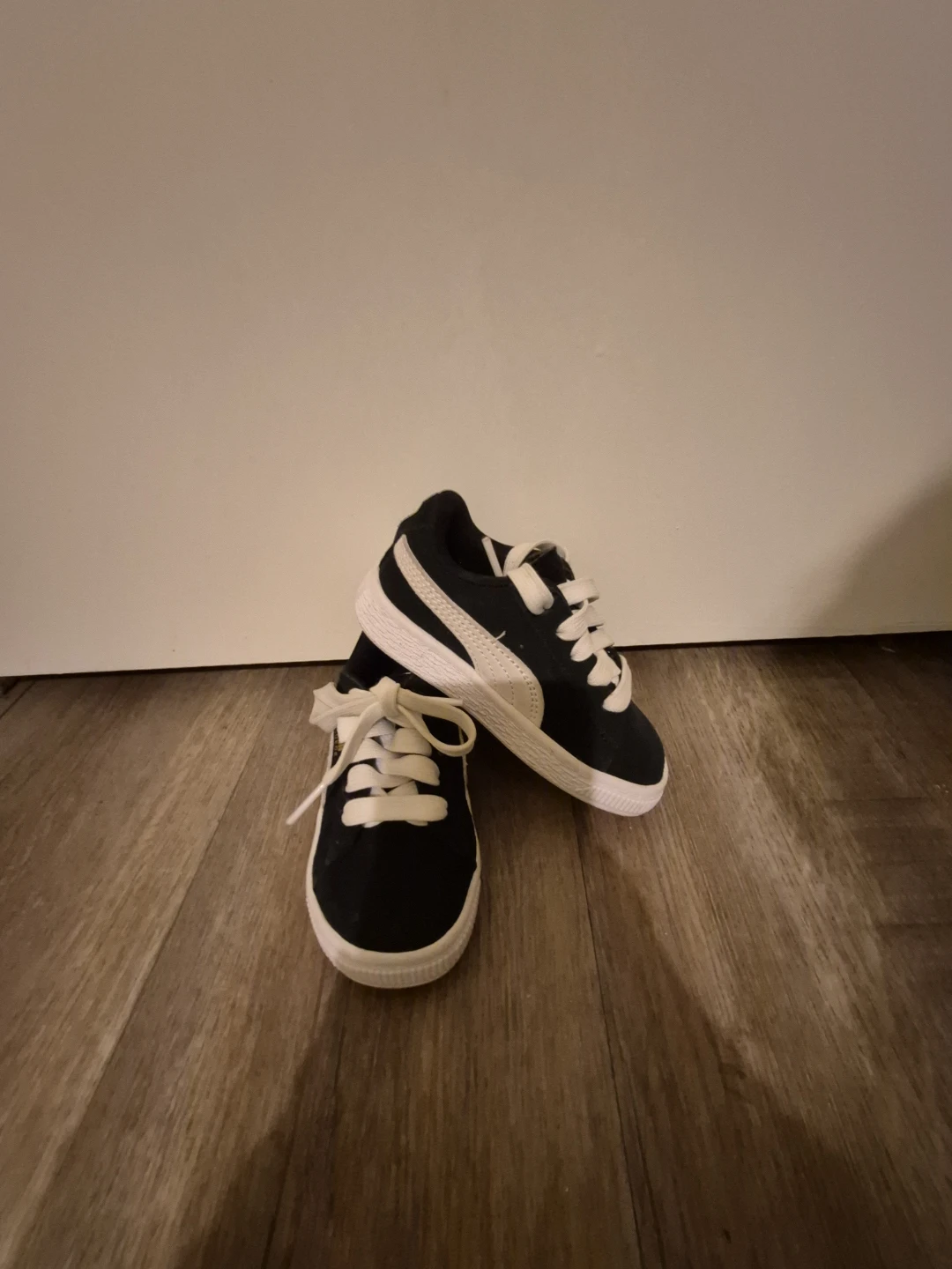 Puma Suede Classic Toddler Shoes Black White Size 8C