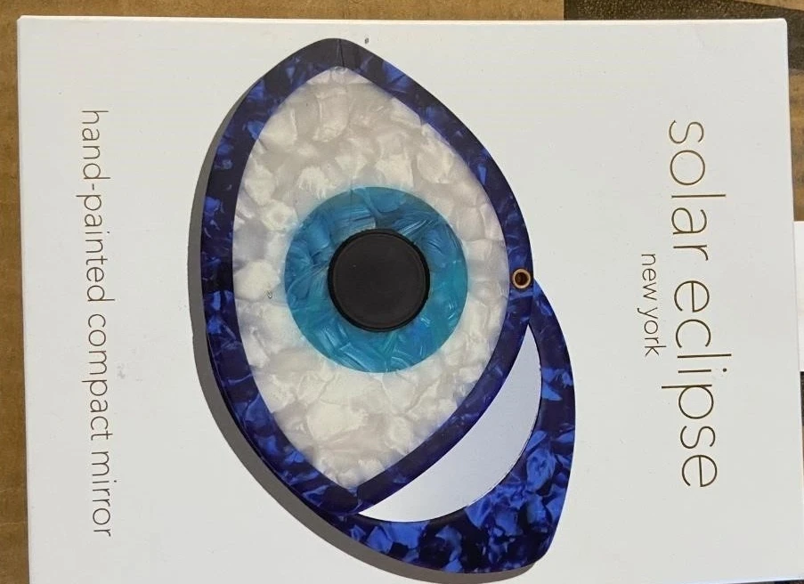 Solar Eclipse Hand-Painted Compact Mirror - photo 2