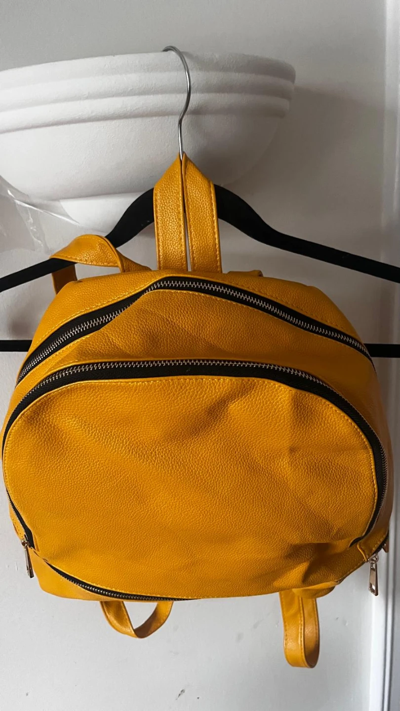 Yellow Faux Leather Backpack - photo 2