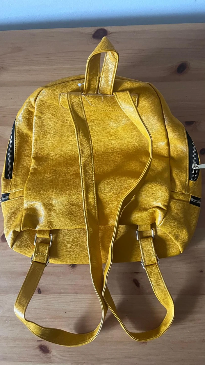 Yellow Faux Leather Backpack - photo 3