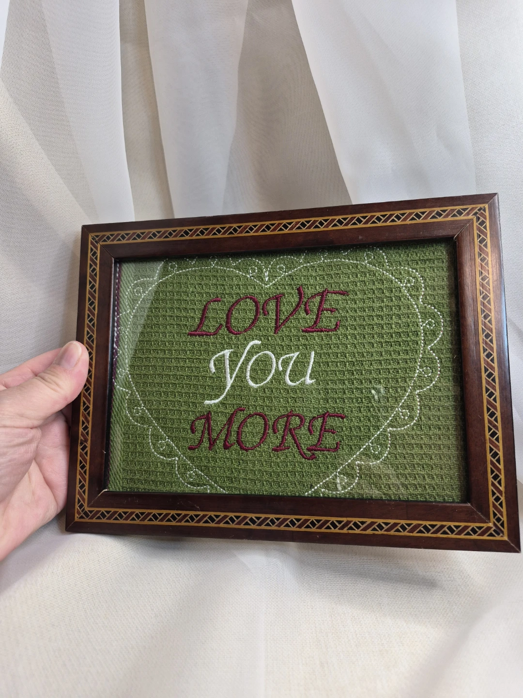 Love You More Framed Embroidered 5x7 Wall Decor - photo 2
