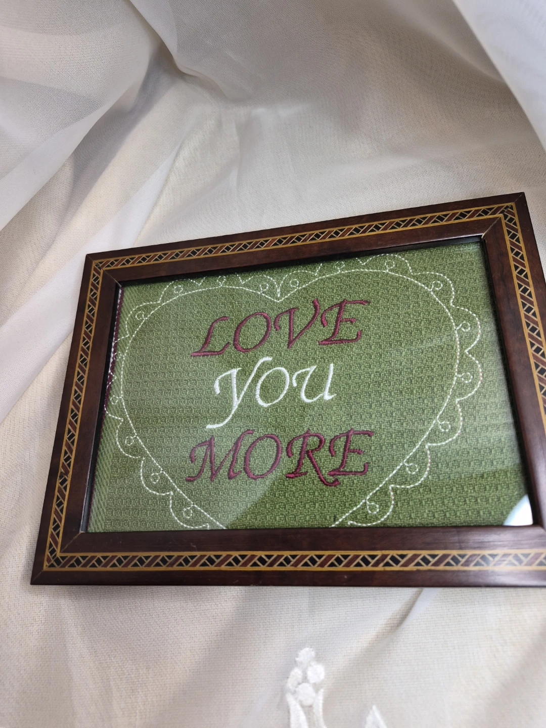 Love You More Framed Embroidered 5x7 Wall Decor - photo 4