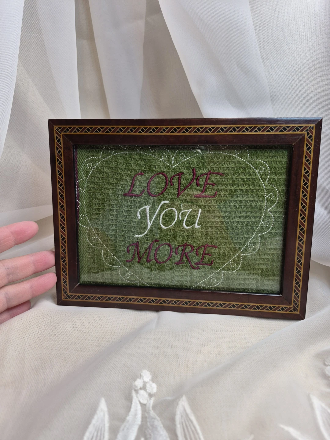 Love You More Framed Embroidered 5x7 Wall Decor - photo 5