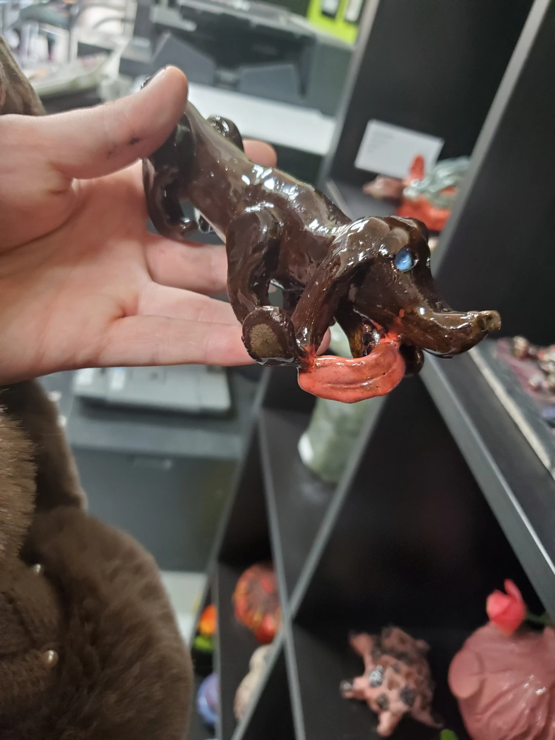 Handmade Chocolate Lab Dog Figurine Made by me a Local Artist - photo 2
