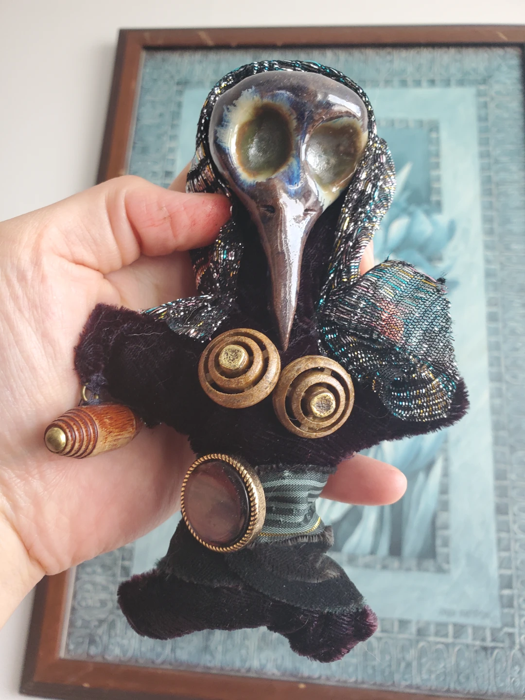 Handmade Bird Skull Doll hand. MADE BY ME a local Artist - photo 2