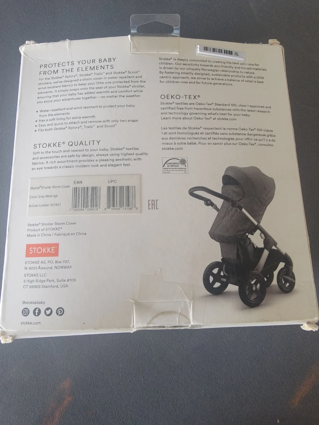Stokke Stroller Storm Cover - Grey Melange - photo 2