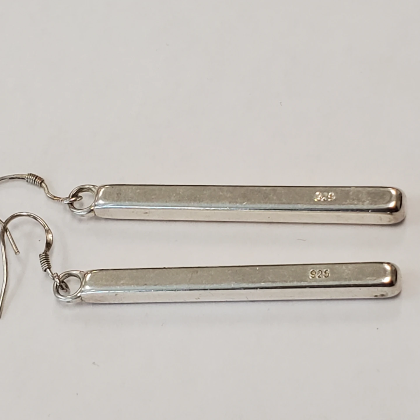 Sterling Silver 925 Bar Dangle Earrings - photo 2