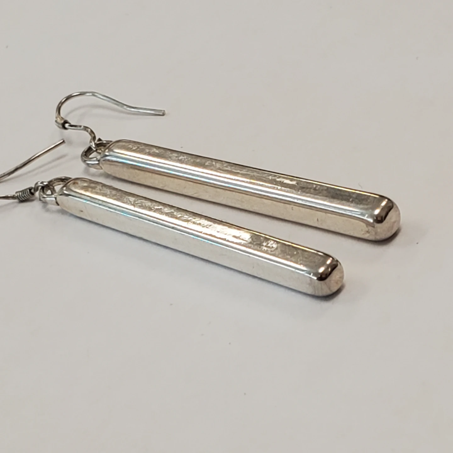 Sterling Silver 925 Bar Dangle Earrings - photo 3