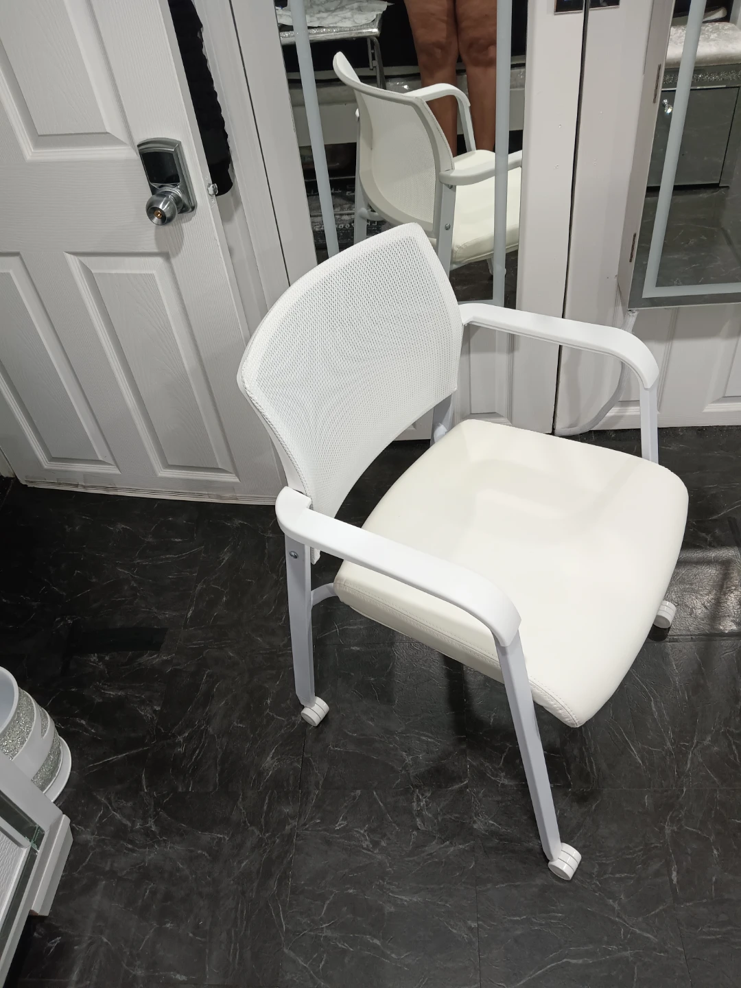 White Office Chair with Wheels - photo 2