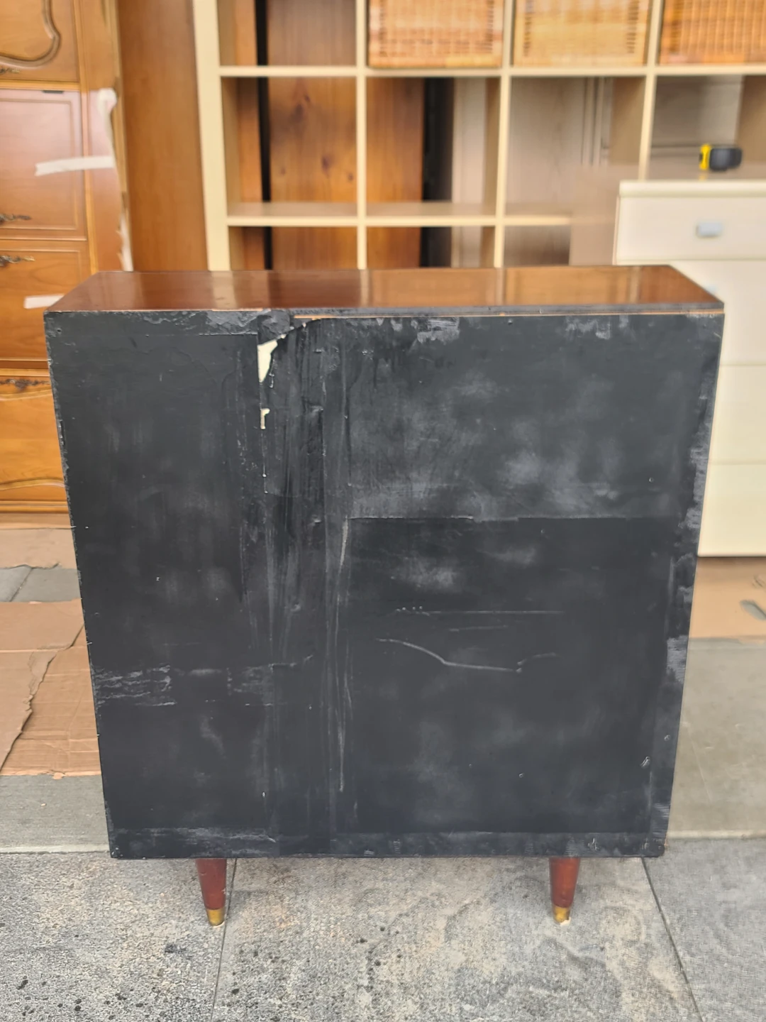 Dark Brown Wood Bookshelf 2-Shelf - photo 4