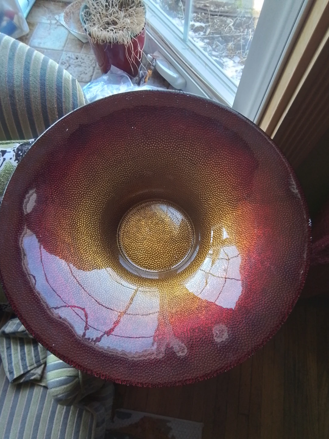 Decorative Glass Bowl 15.25x4"