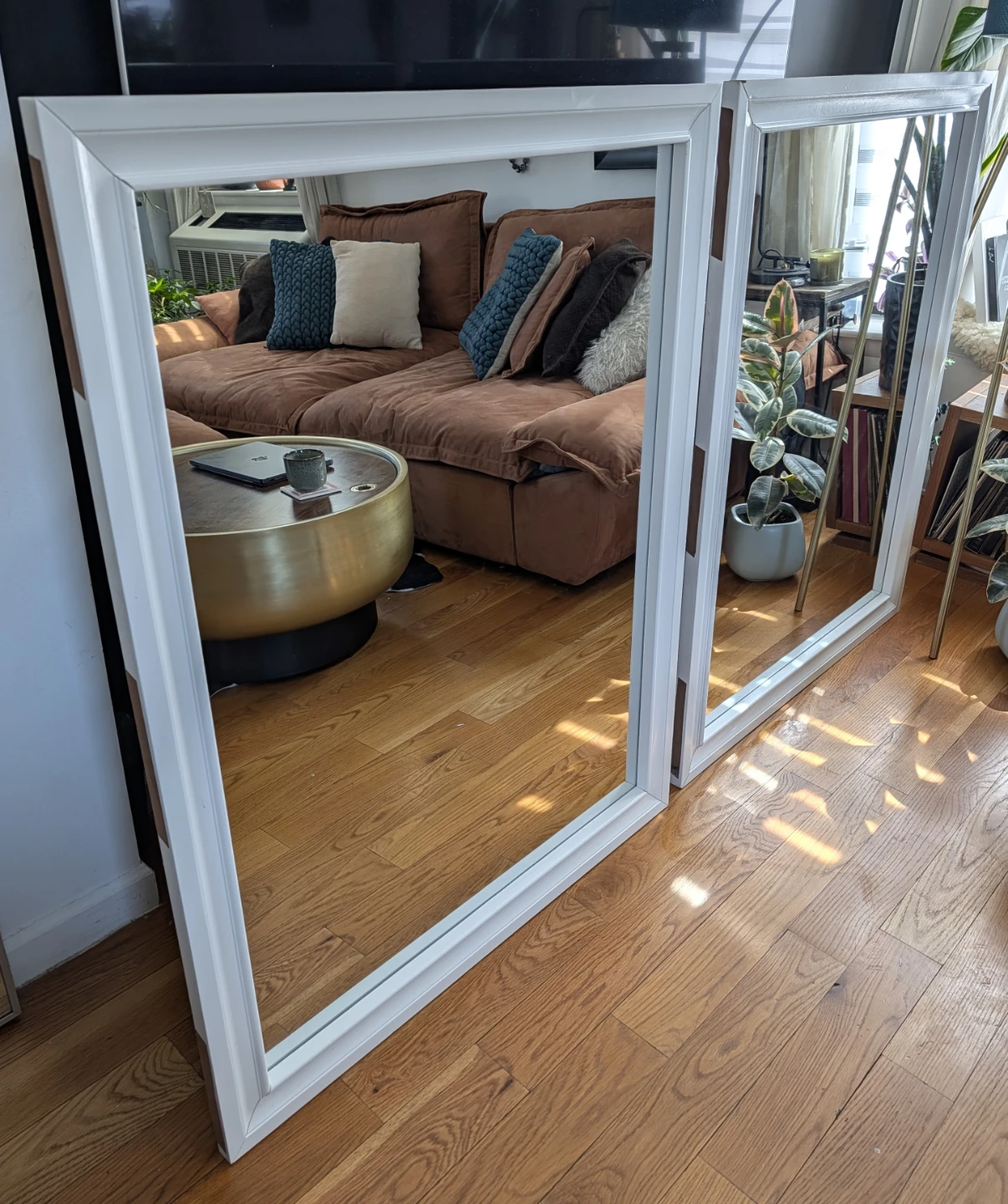 Huge white framed statement mirror (set of 2) - photo 4