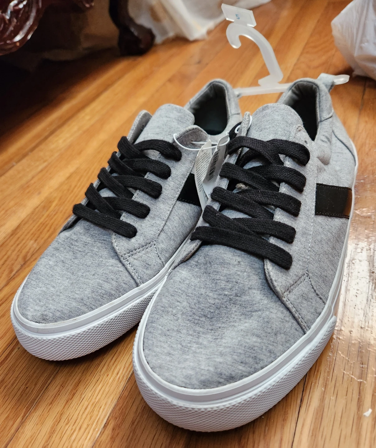 Old Navy Grey Canvas Sneakers with Black Laces - Youth Size 5 - photo 2