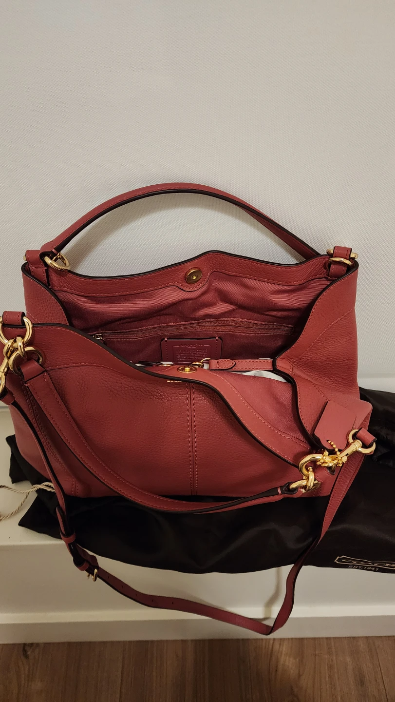 Coach Leather Shoulder Bag - Rose Red - photo 2