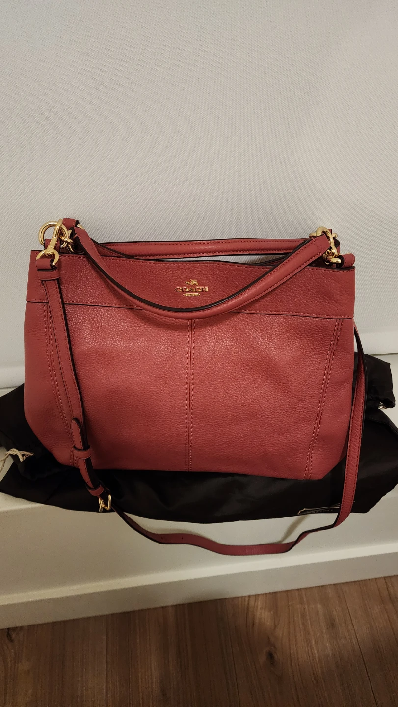 Coach Leather Shoulder Bag - Rose Red - photo 3