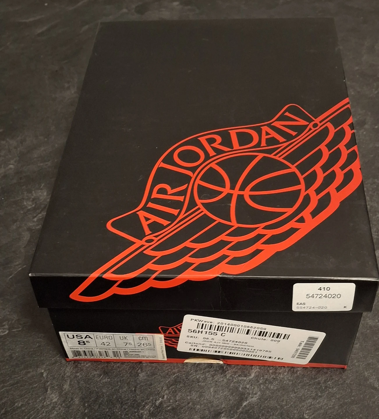 Air Jordan 1 Mid Black/Gym Red-White size 8.5 Sneakers - photo 4
