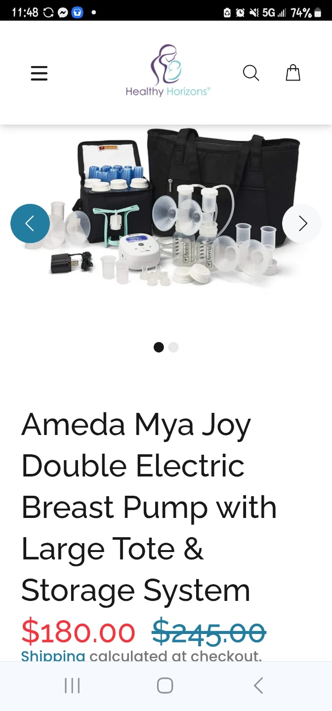 Ameda Mya Joy Double Electric Breast Pump with Tote & Storage - photo 3