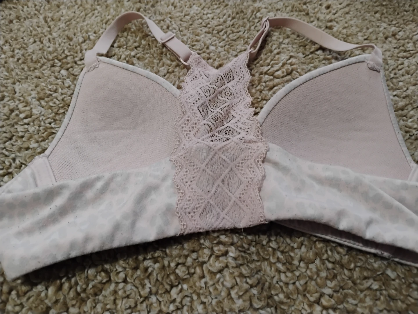 XXS - XS Bra, Light Pink w/ Grey Leopard Spots - photo 2