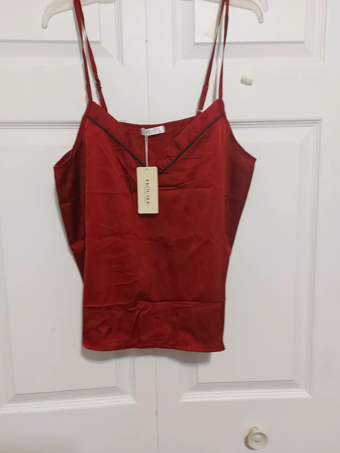 Red Satin Cami and Shorts Pajama Set - photo 2