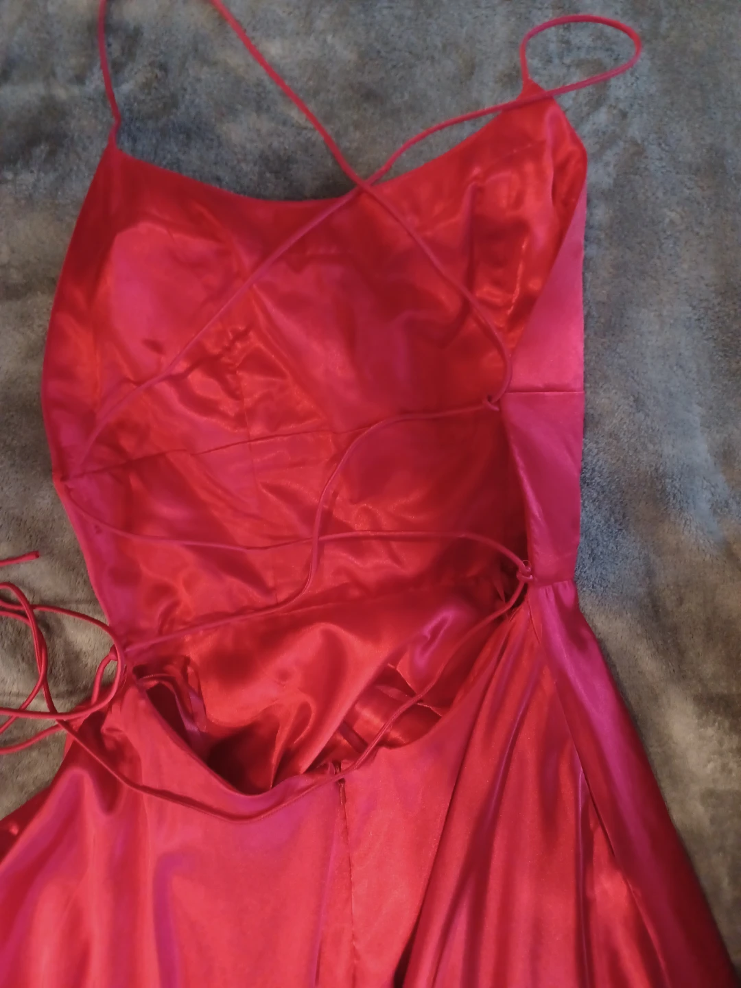 Rianna Couture Red Satin Ballgown Size 4 - photo 3