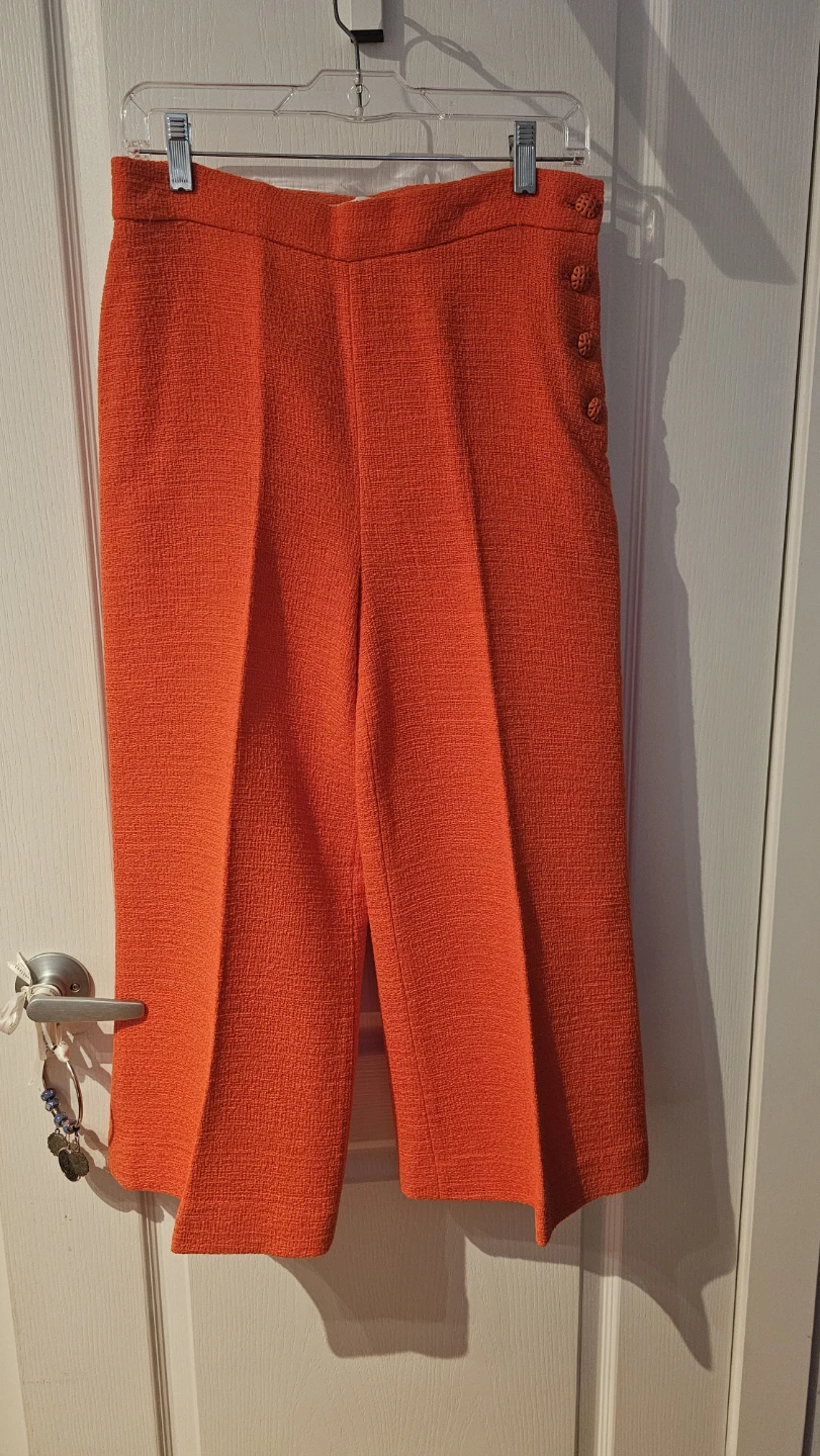 ZARA Orange Tweed Vest and Pants Set - photo 2