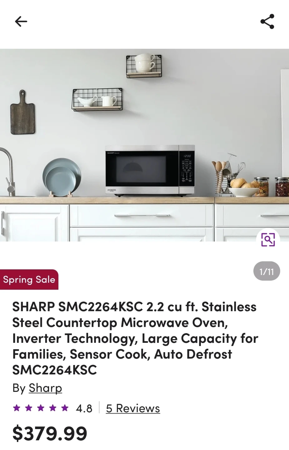 Sharp Carousel Stainless Steel Microwave Oven