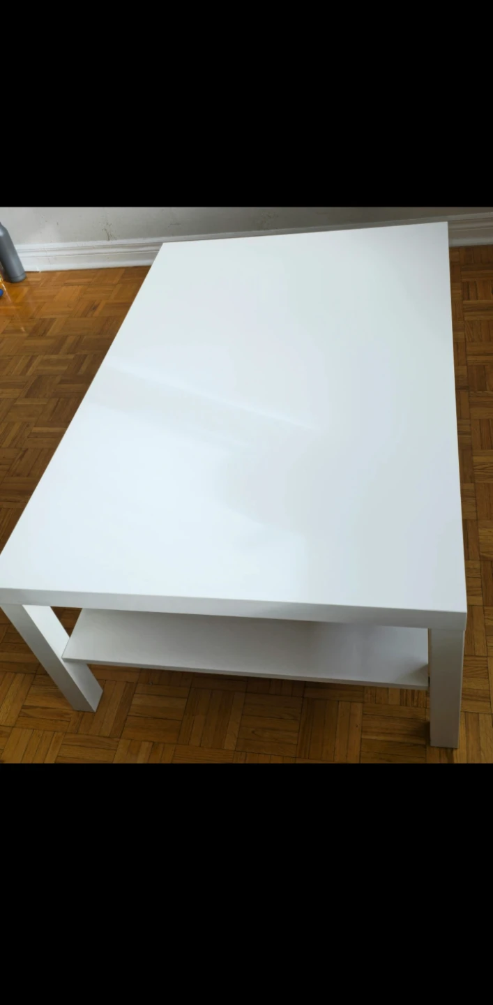 White Coffee Table with Shelf - photo 4
