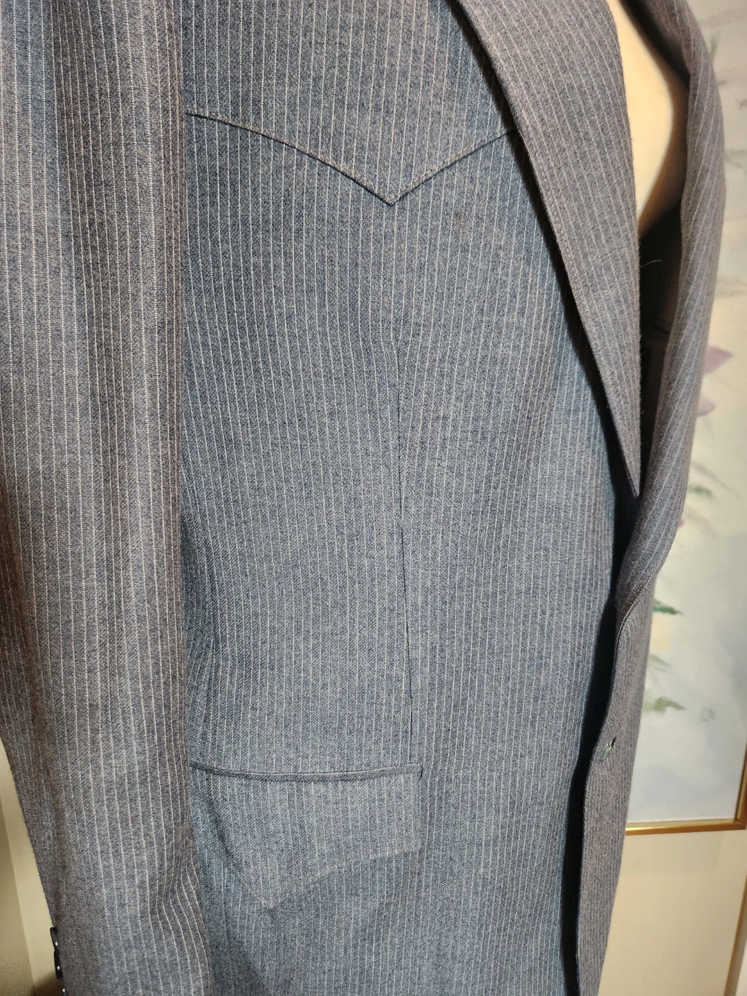 Men's Country &western blue/grey suit jacket - photo 3