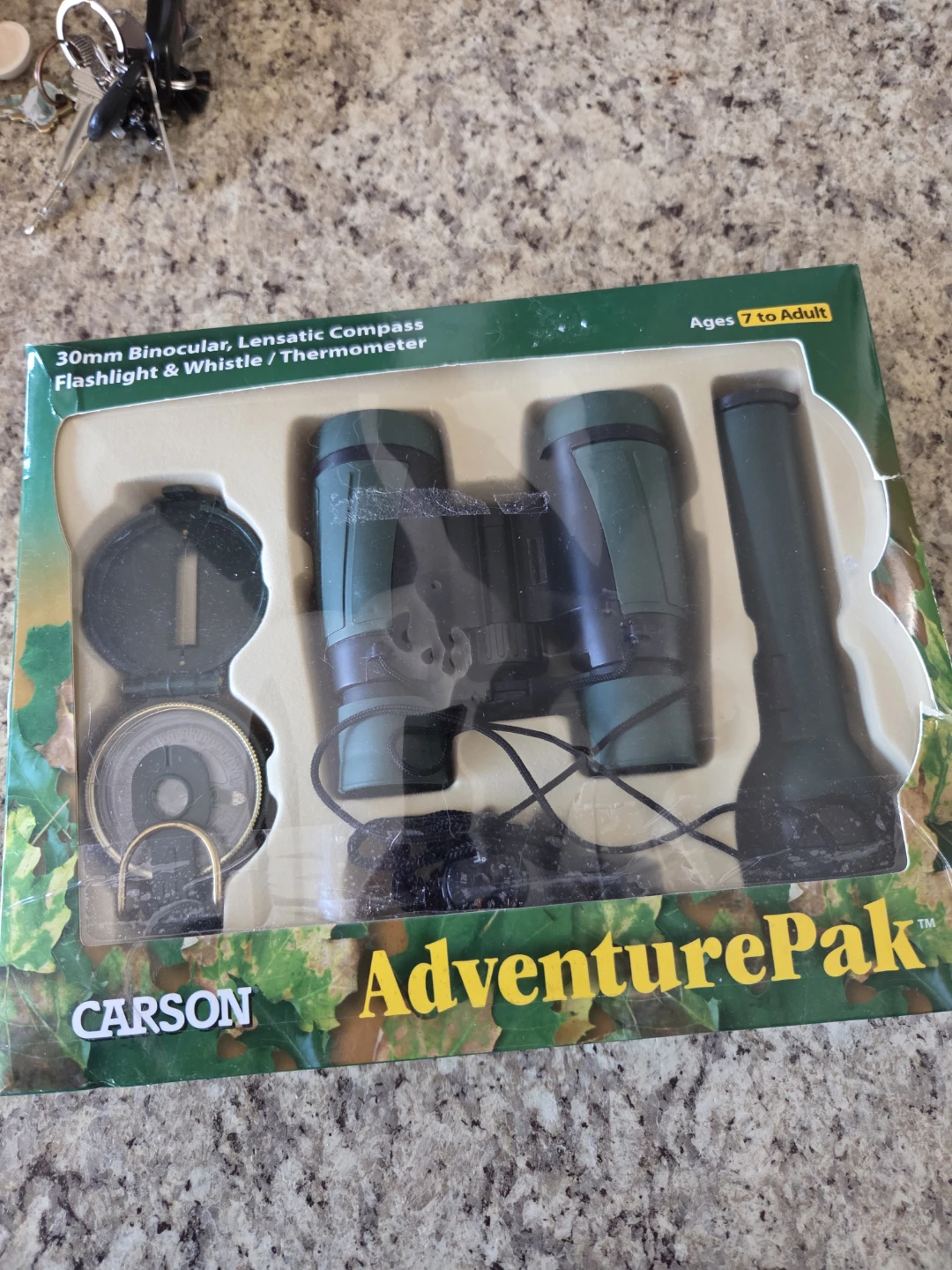 Carson AdventurePak 30mm Binoculars, Compass, Flashlight