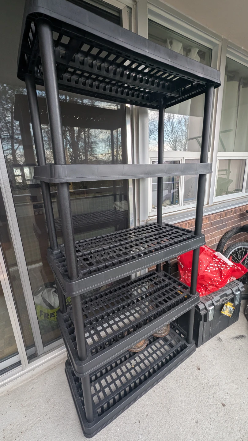 Black 5-Tier Plastic Shelving Unit