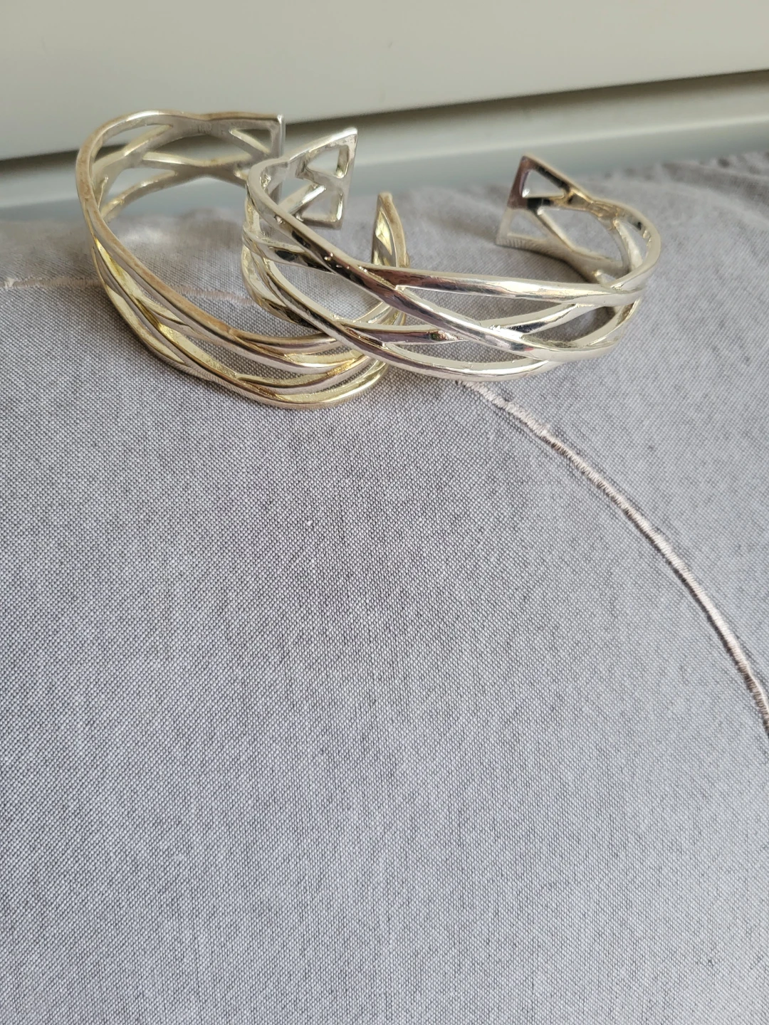 Gold and Silver Tone Bracelets (Set of 2)