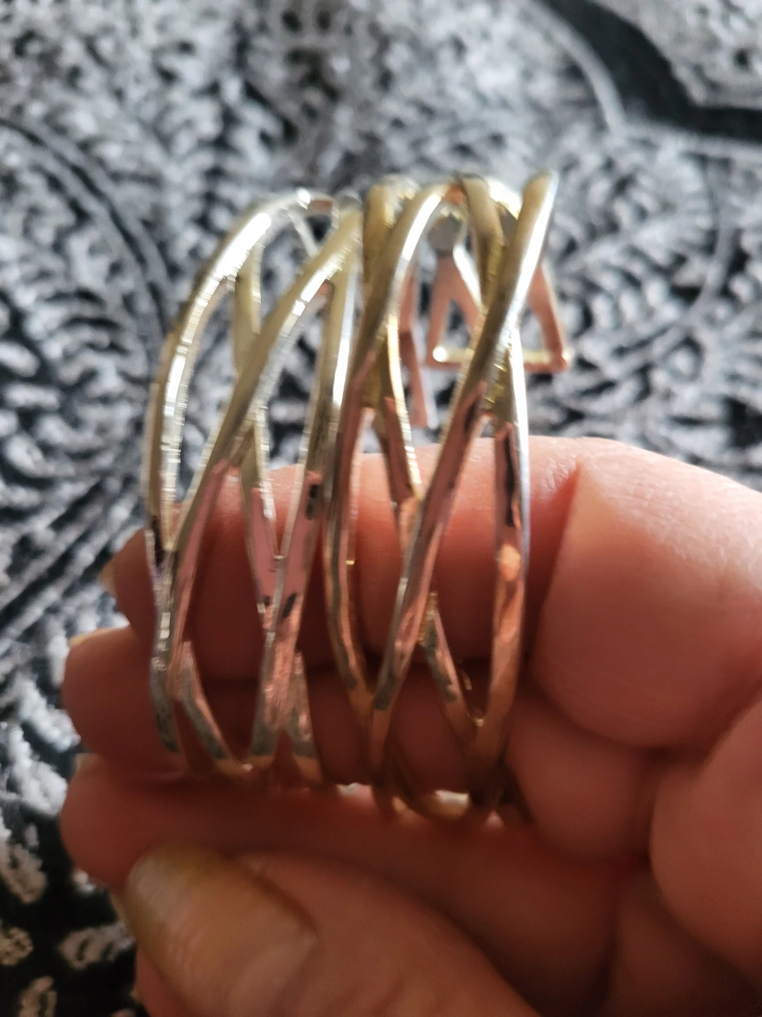 Gold and Silver Tone Bracelets (Set of 2) - photo 2
