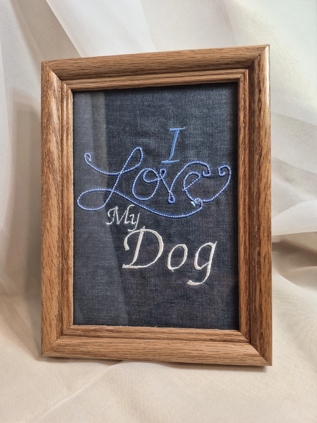 Love My Dog Framed Embroidered 5x7 Wall Decor - - photo 2