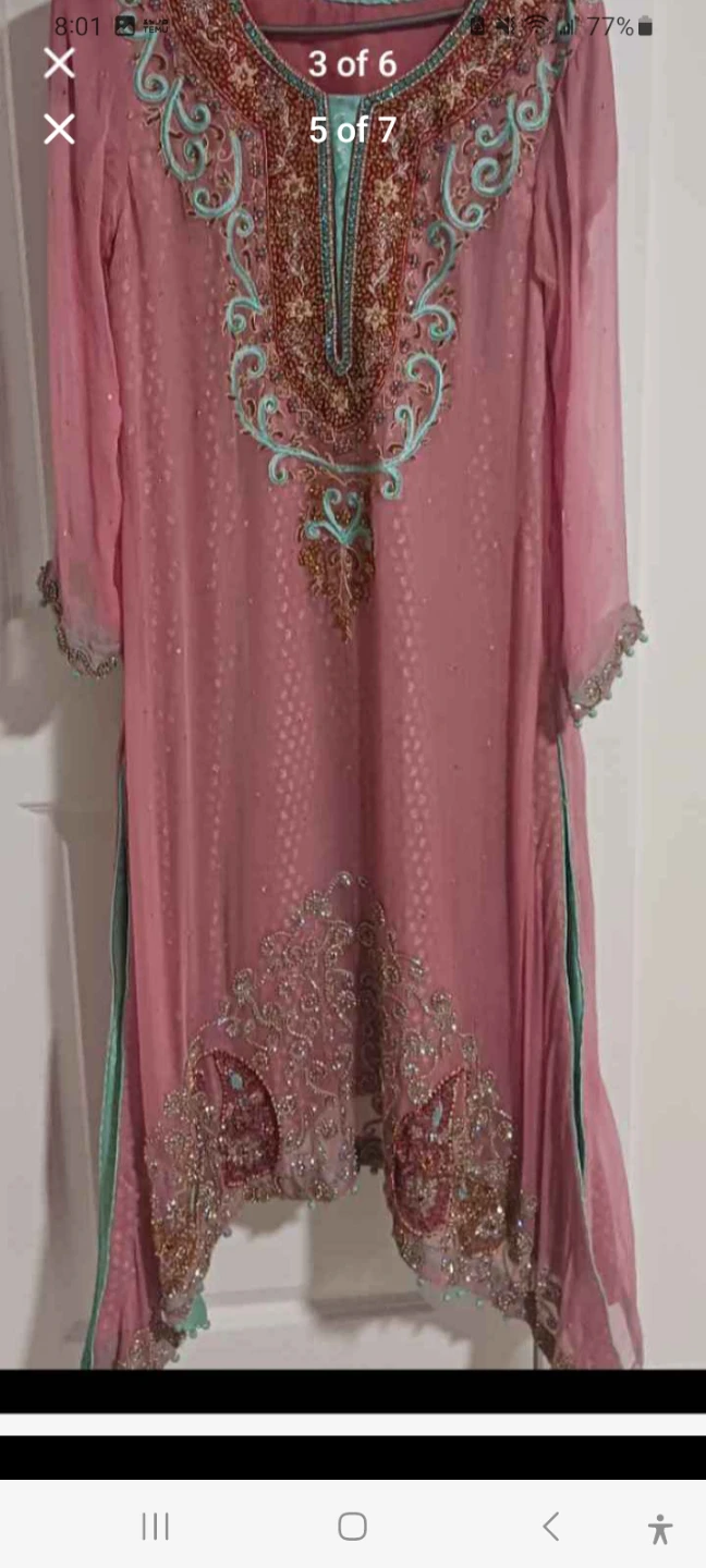 Pink Embellished Kameez embroidered occasionally use - photo 2