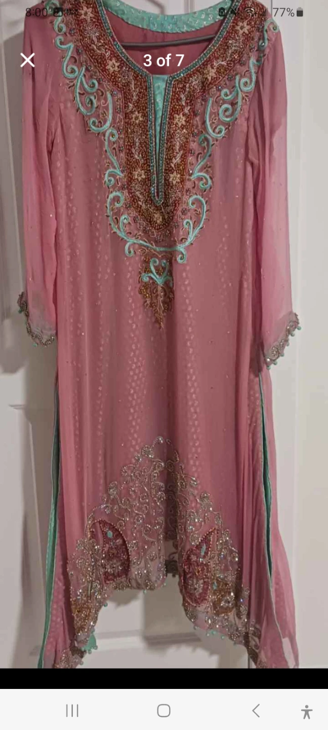 Pink Embellished Kameez embroidered occasionally use - photo 4