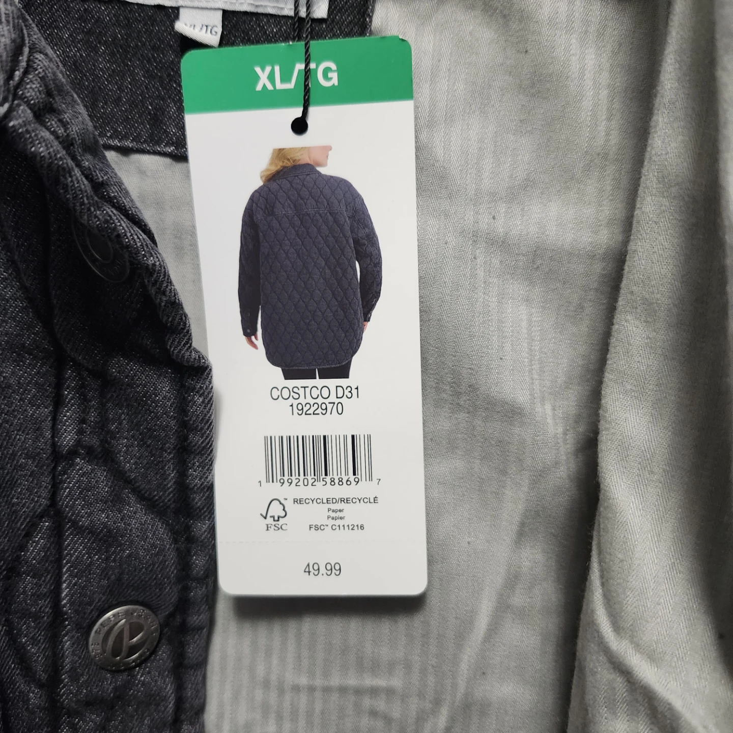 NEW Quilted Denim Jacket #XL - photo 5