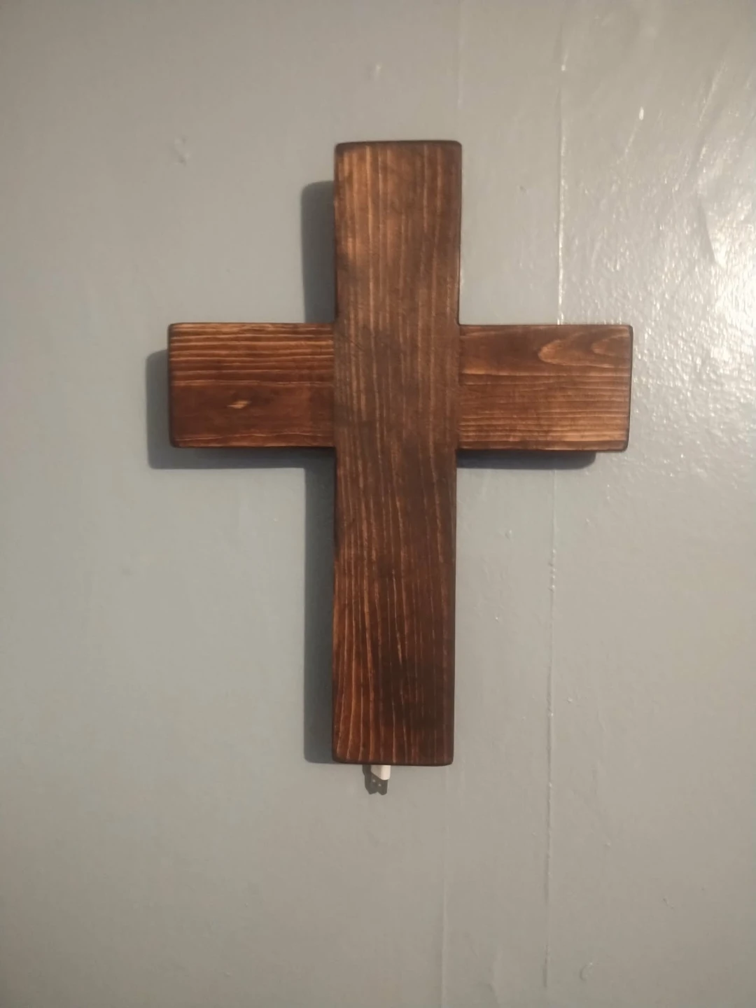 Wooden Cross Wall Decor with LED Light