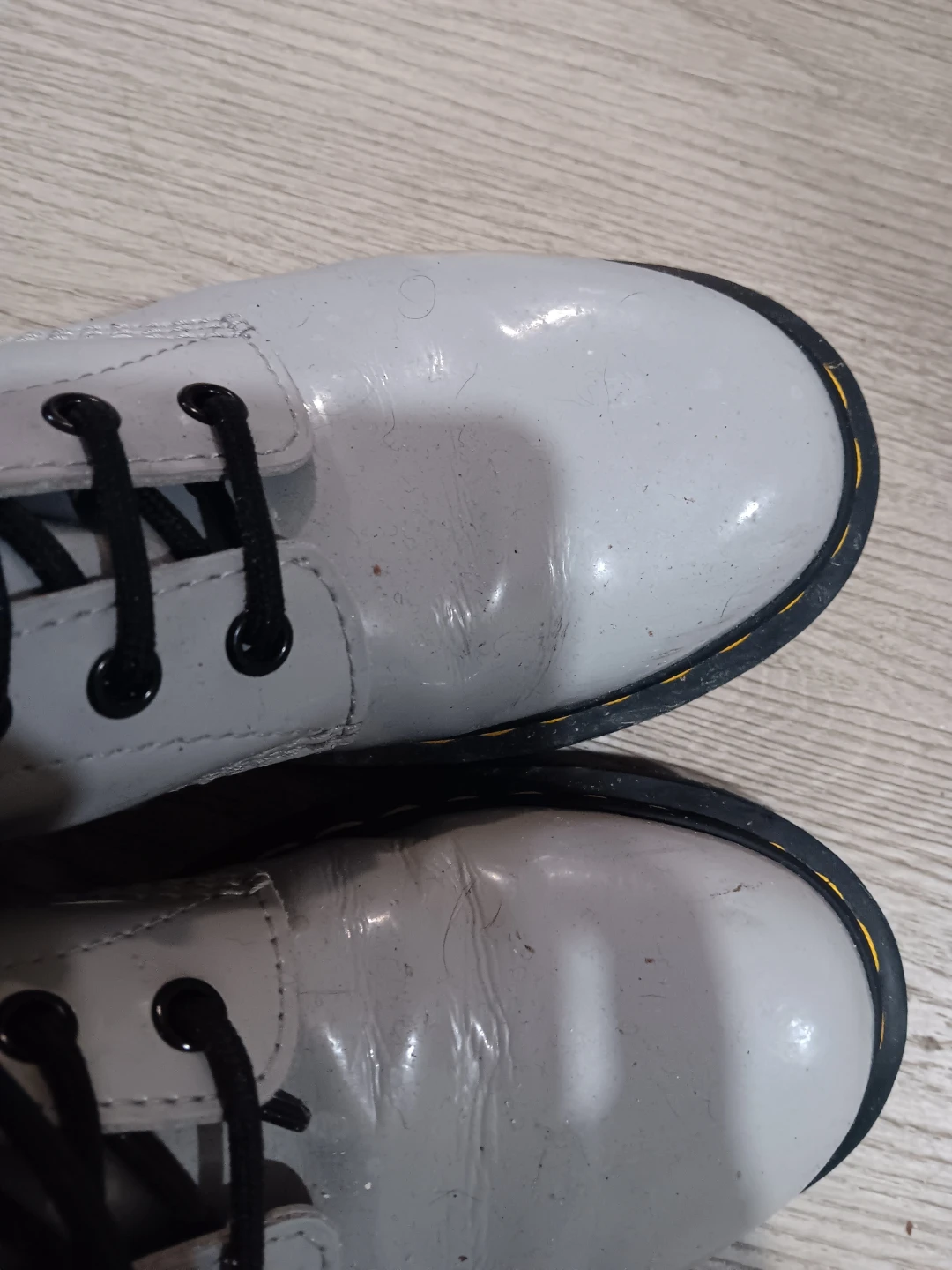 Dr. Martens Patent Leather Boots - Grey - photo 4