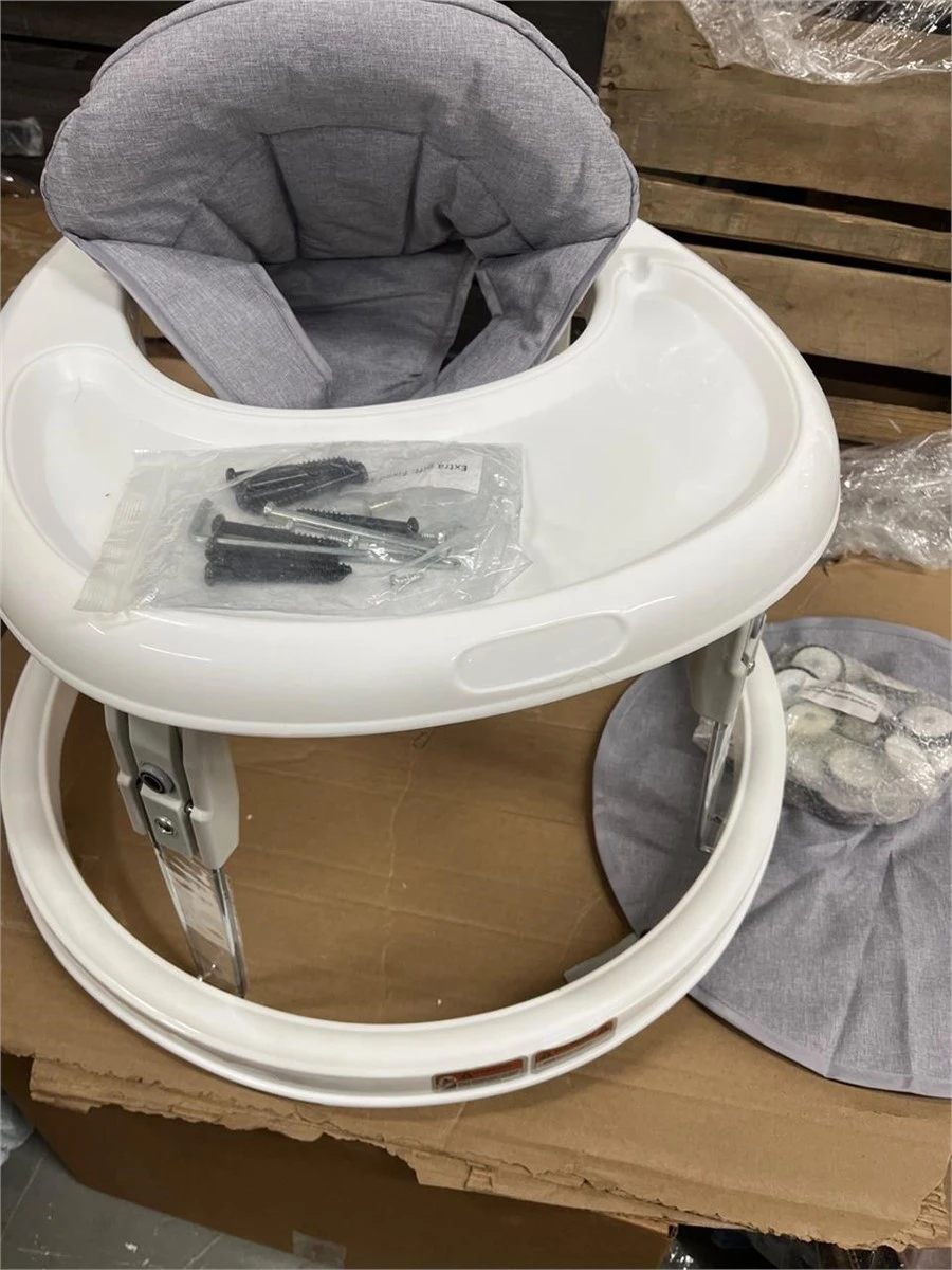 White Baby Walker with Tray and 7-Gear Height Adjustment - photo 5