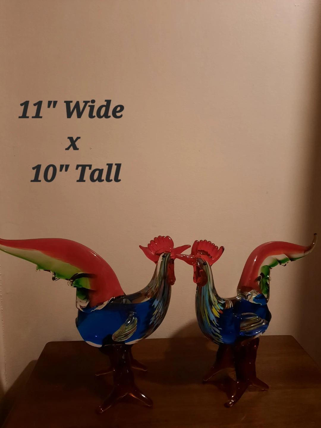 Pair of Large Hand Blown Glass Figurines $100 For Both