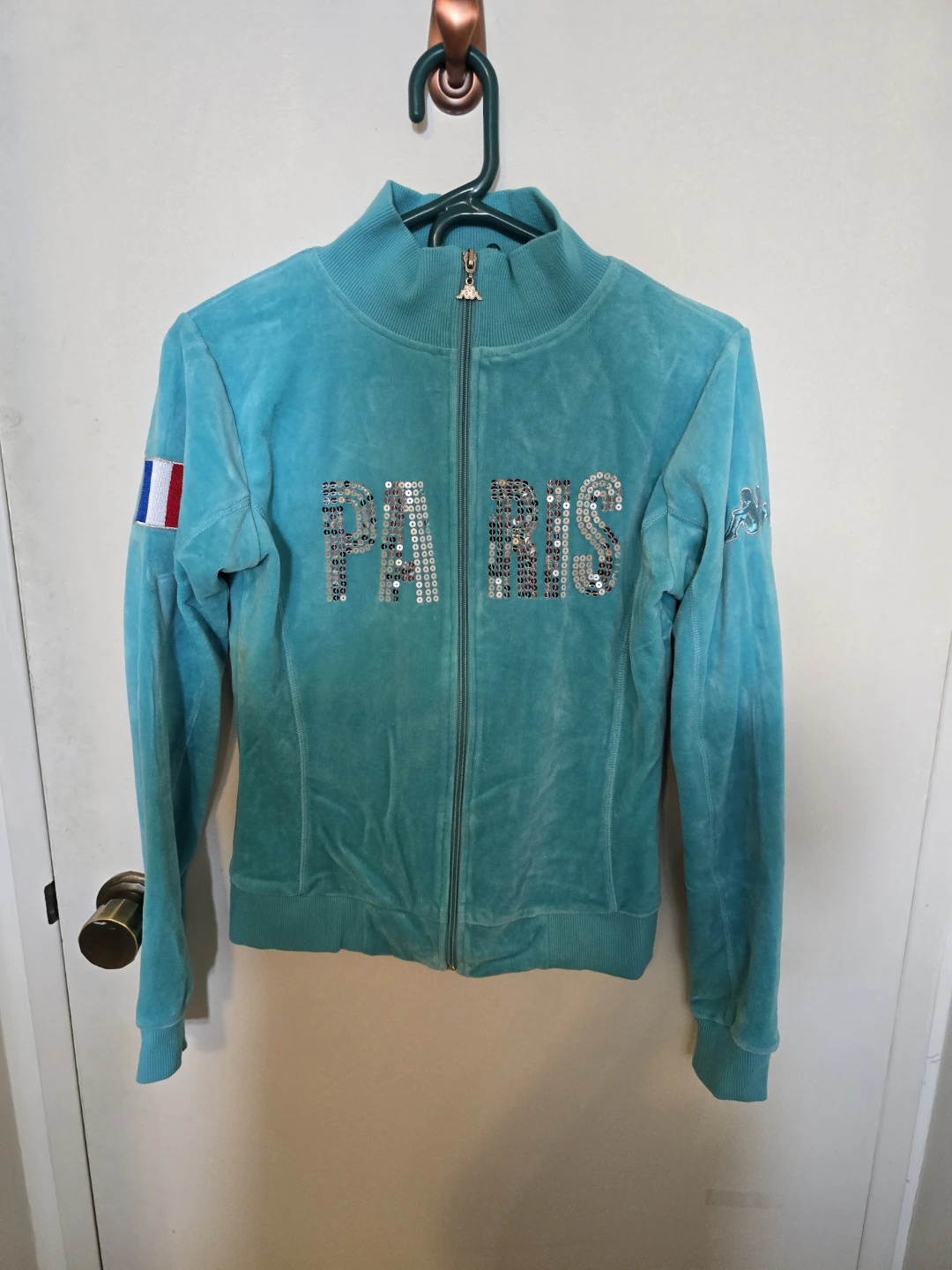 Kappa Velour Track Jacket "Paris" size M