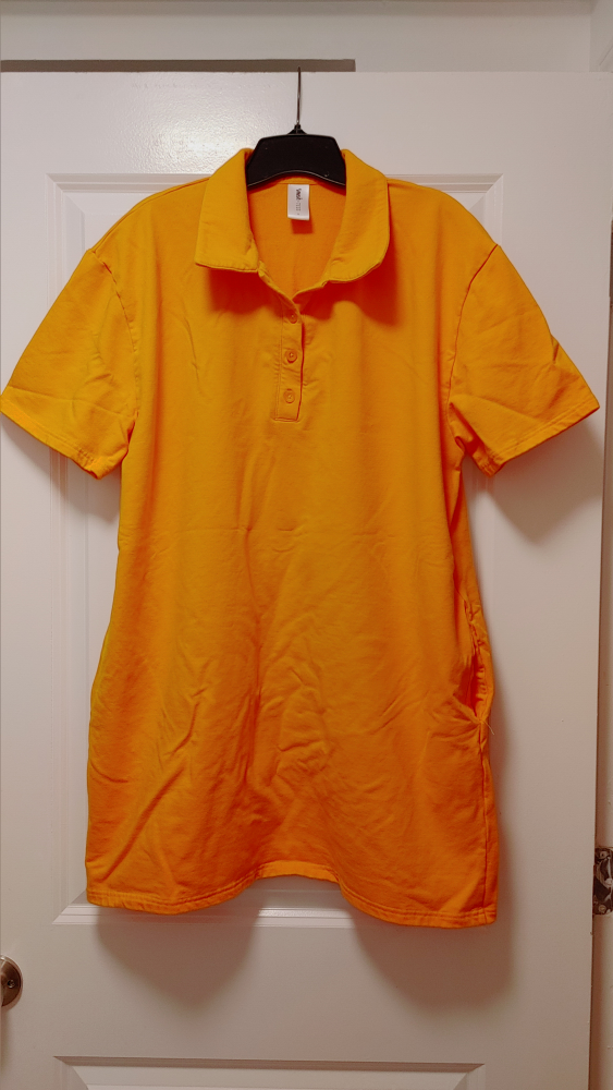 Women's Orange Polo Shirt Dress size Large