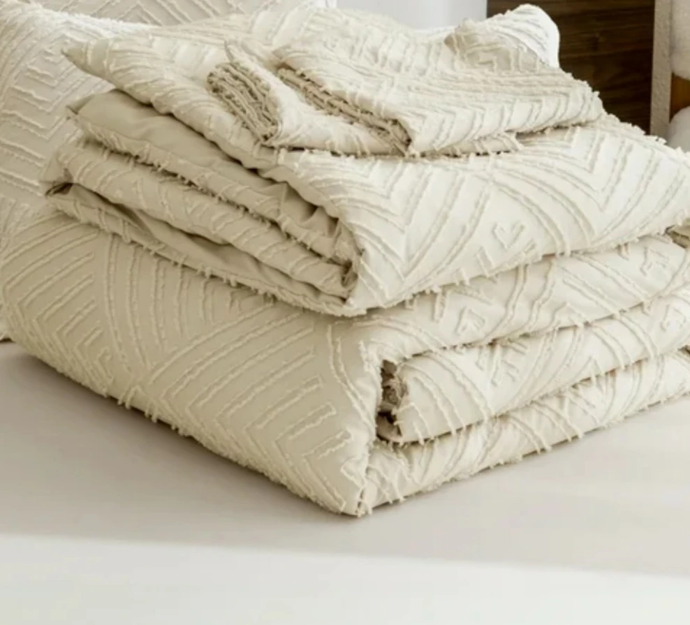 Cream Textured Duvet Cover Set